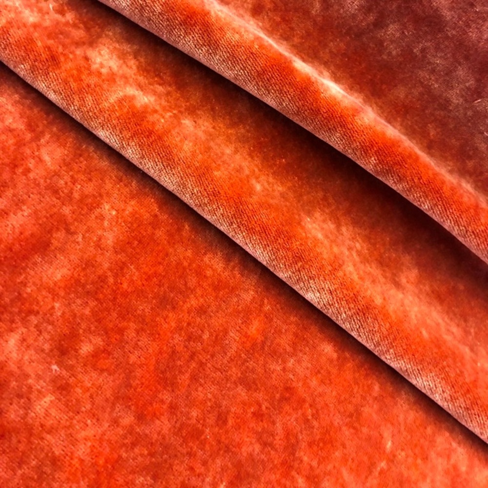 Clarence House Borgia Luxury Italian Velvet in Pumpkin